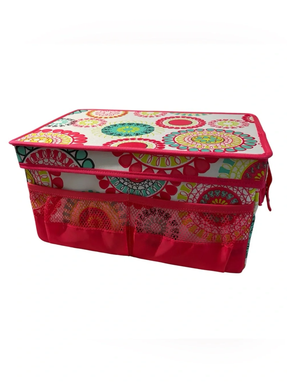 Thirty-One Colorful Patterned Storage Bin - Pink and Multicolor